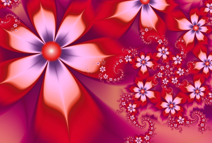 Das Red Flower Pattern Wallpaper