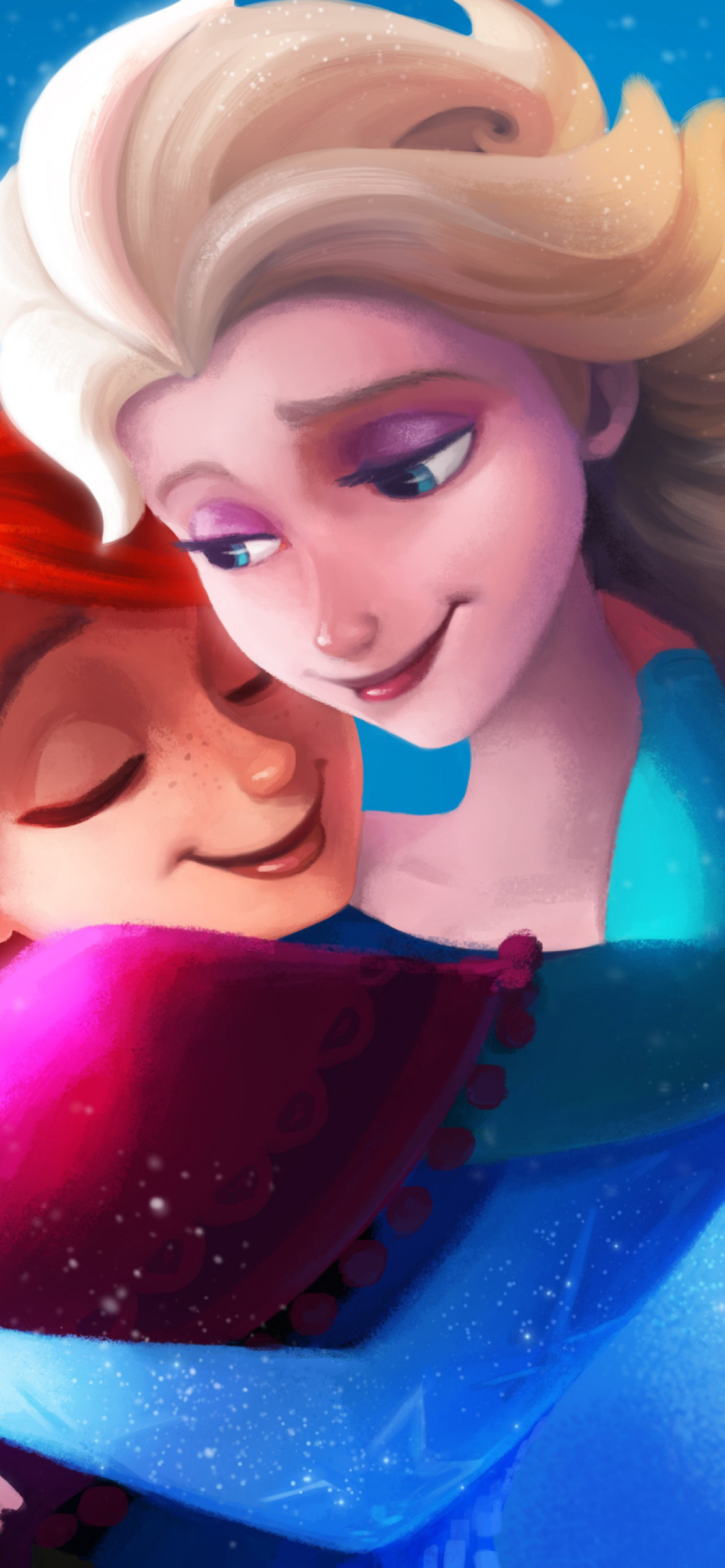 Fondo de pantalla Frozen Sisters Elsa and Anna 1170x2532