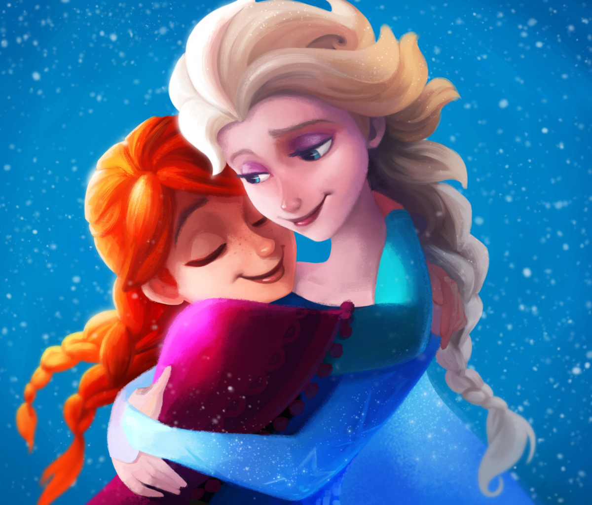 Обои Frozen Sisters Elsa and Anna 1200x1024