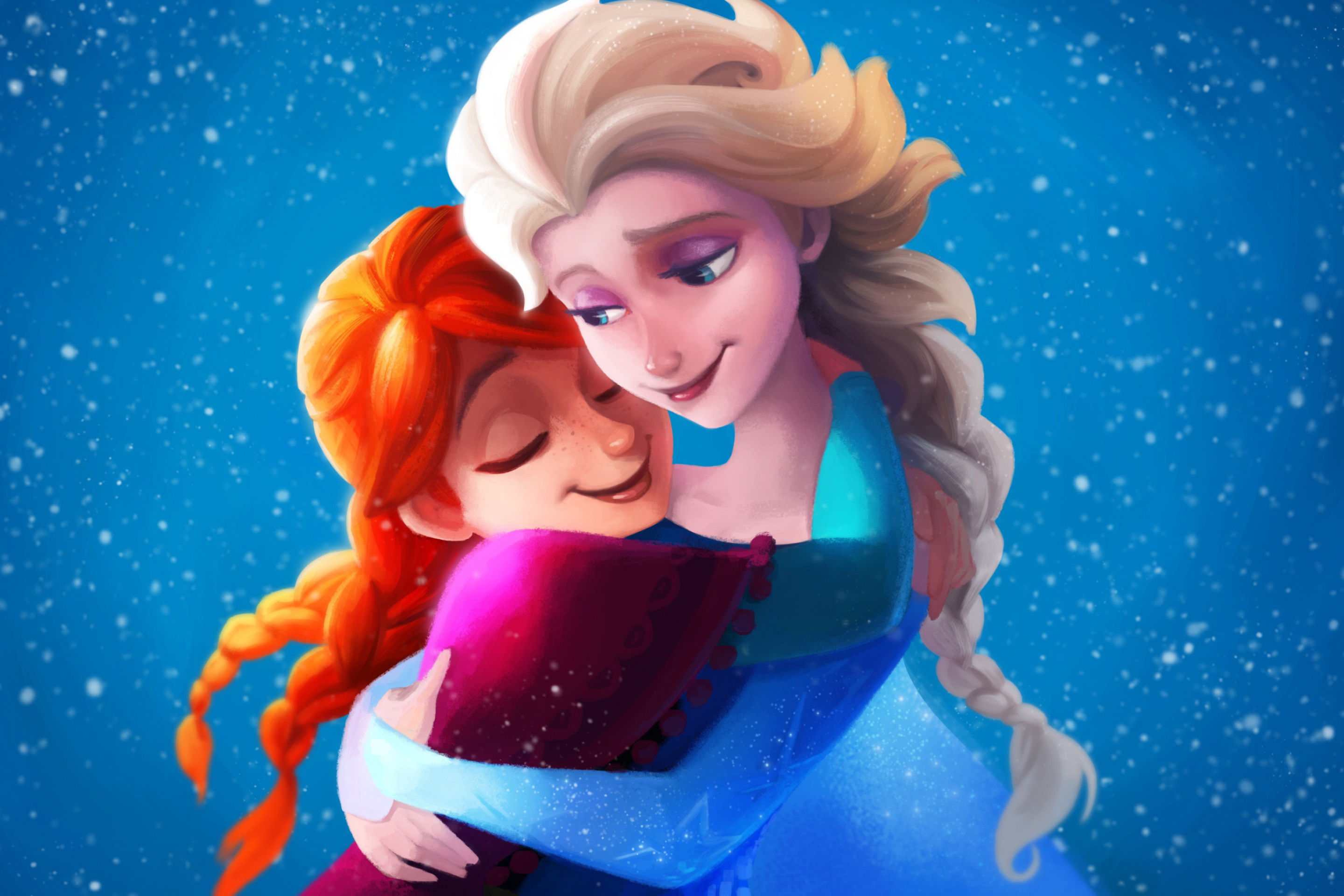Обои Frozen Sisters Elsa and Anna 2880x1920