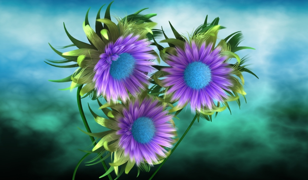 Screenshot №1 pro téma Purple Flowers 1024x600