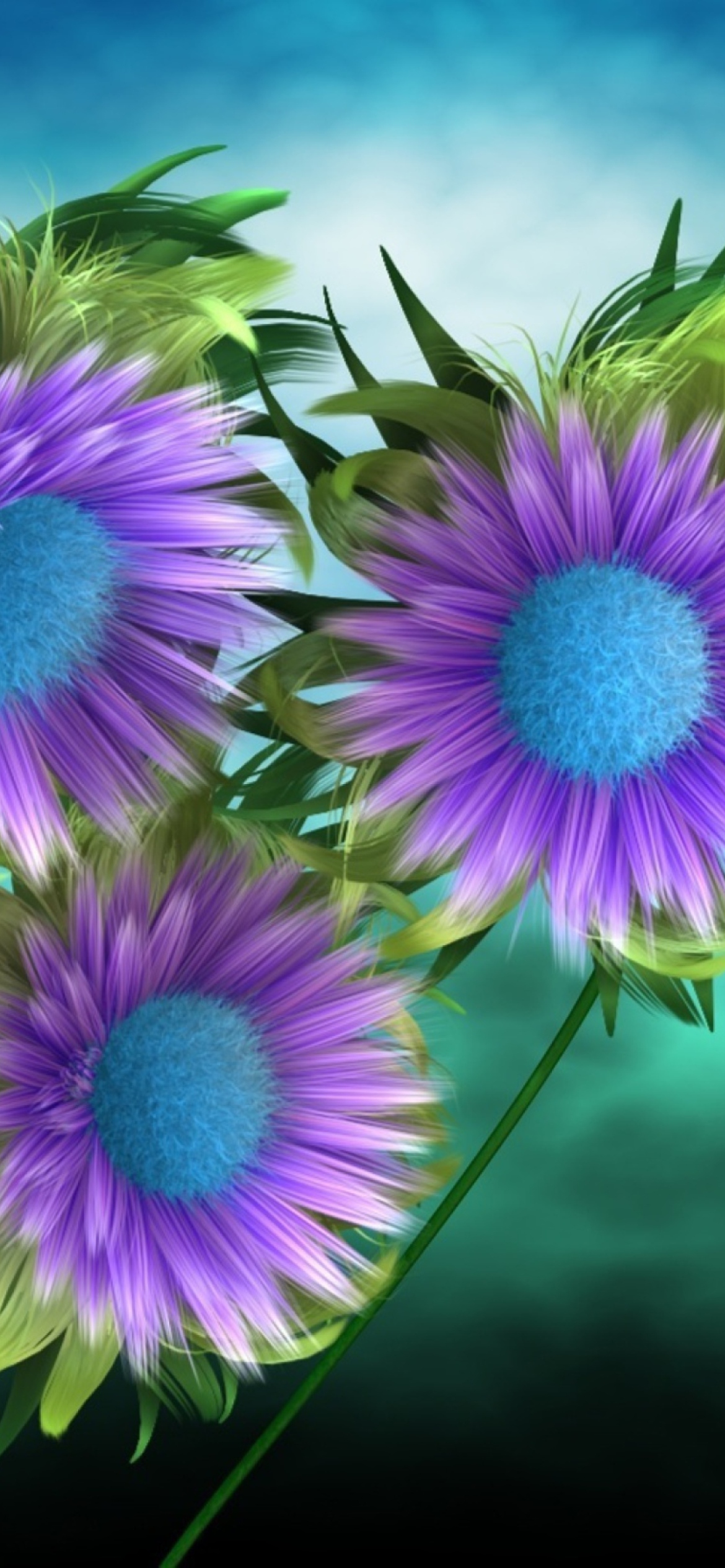 Screenshot №1 pro téma Purple Flowers 1170x2532