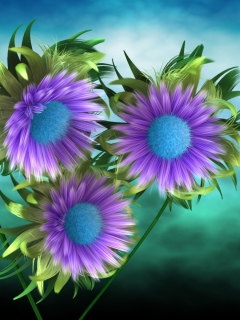 Purple Flowers screenshot #1 240x320