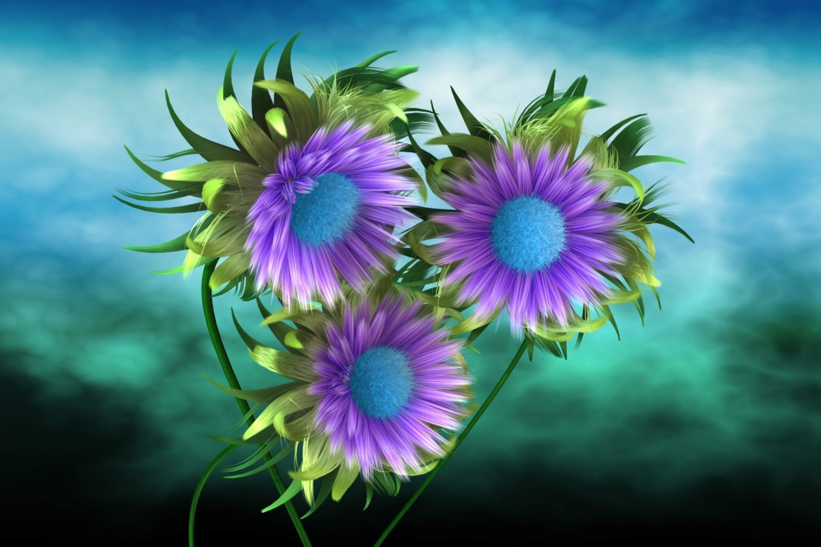 Screenshot №1 pro téma Purple Flowers 2880x1920