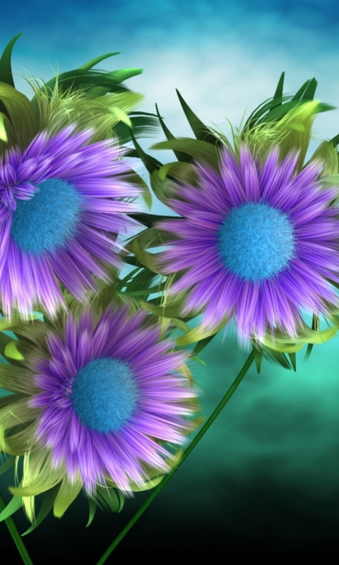 Screenshot №1 pro téma Purple Flowers 480x800
