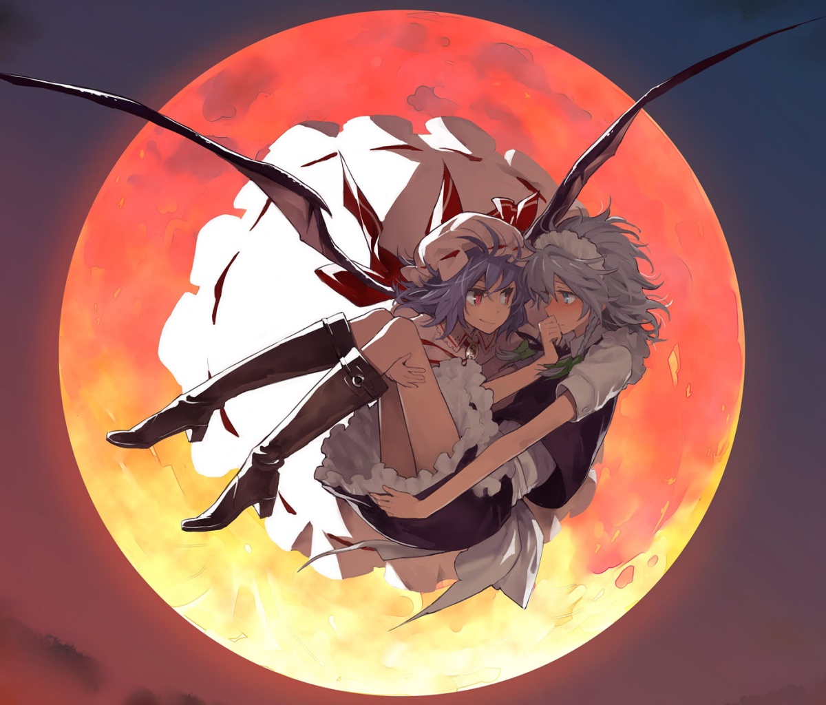 Sakuya and Remilia wallpaper 1200x1024