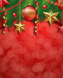 Обои Red Christmas Decorations 128x160