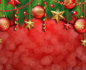 Das Red Christmas Decorations Wallpaper 176x144