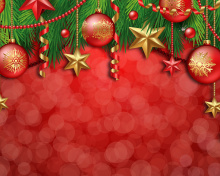 Das Red Christmas Decorations Wallpaper 220x176