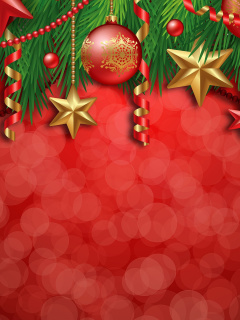 Red Christmas Decorations wallpaper 240x320