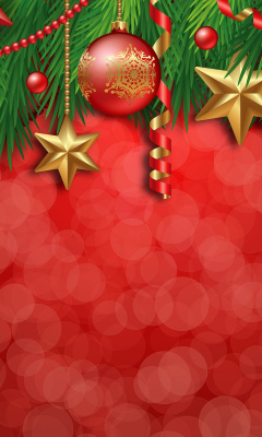 Обои Red Christmas Decorations 240x400
