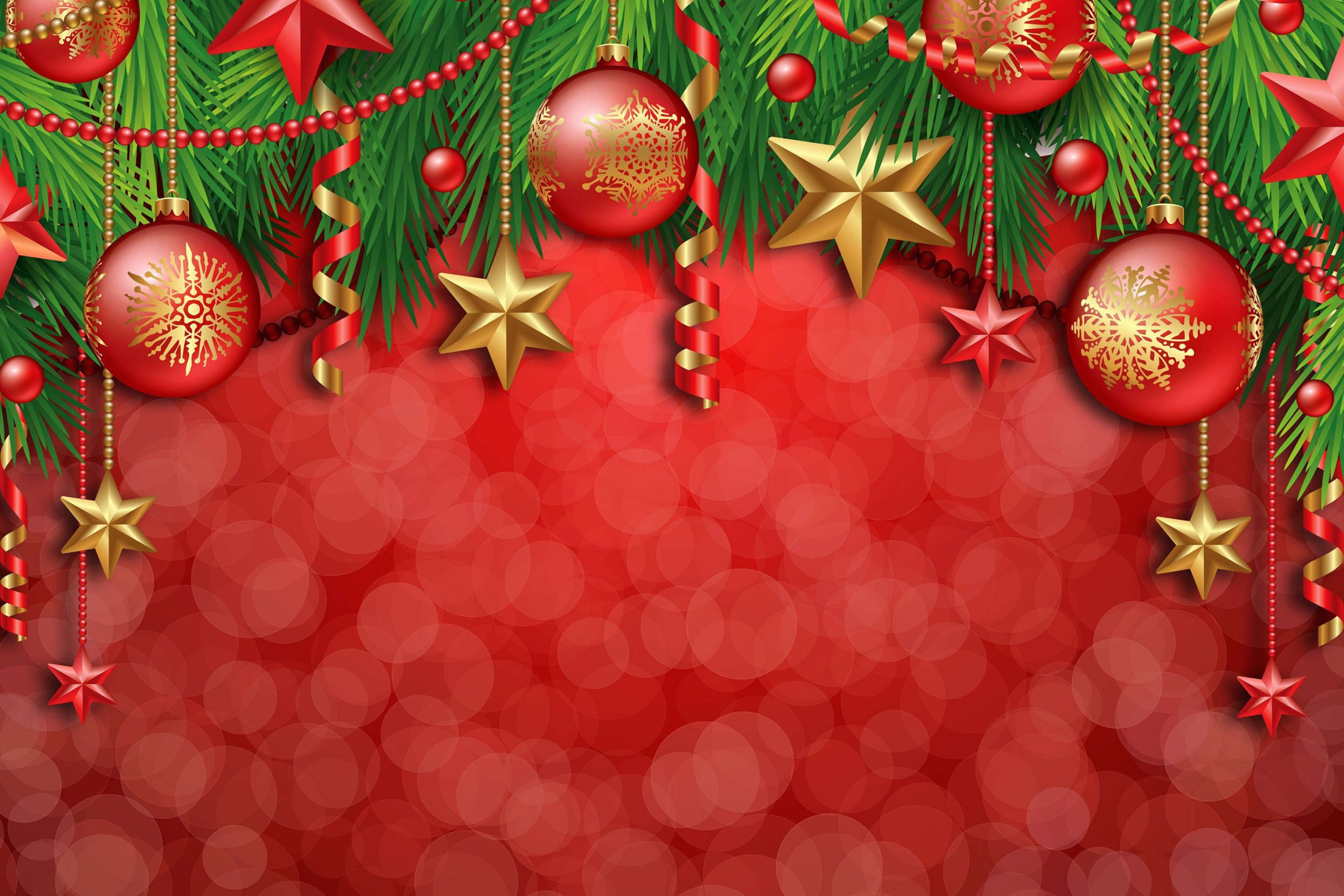 Red Christmas Decorations wallpaper 2880x1920