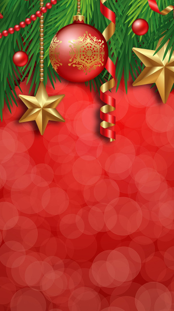 Red Christmas Decorations wallpaper 360x640