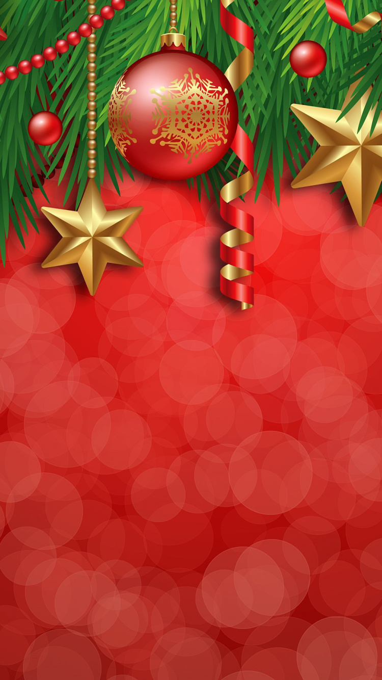 Red Christmas Decorations wallpaper 750x1334