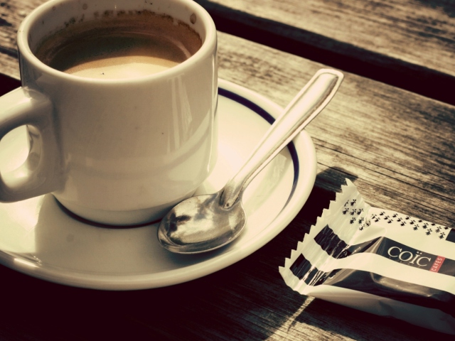 Biscuit And Coffee Cup wallpaper 640x480