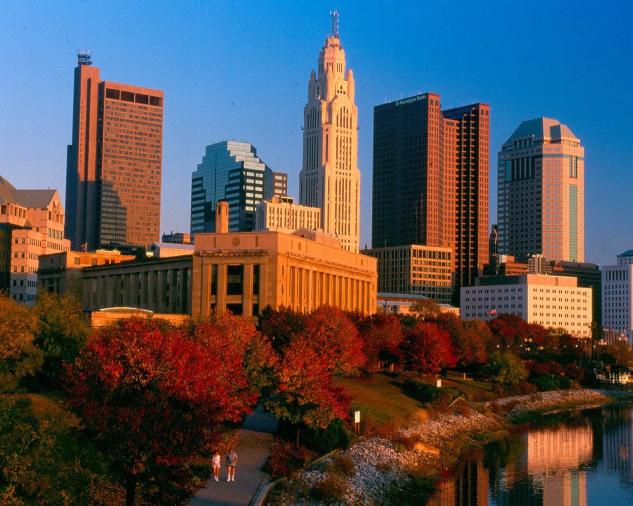 Fondo de pantalla Columbus Skyline, Ohio, USA 1280x1024