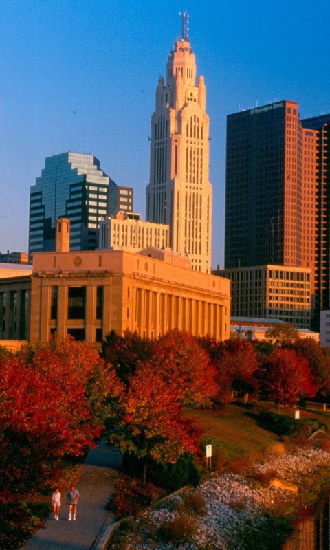 Обои Columbus Skyline, Ohio, USA 480x800