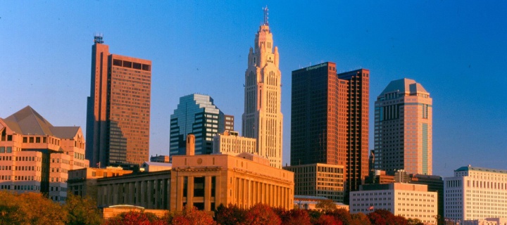 Columbus Skyline, Ohio, USA wallpaper 720x320