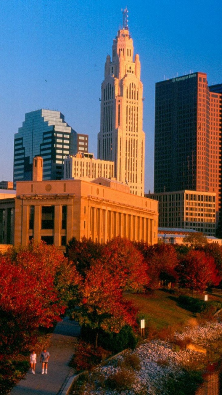Fondo de pantalla Columbus Skyline, Ohio, USA 750x1334