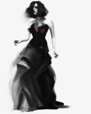 Girl Black And White Painting screenshot #1 128x160