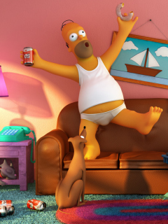 Обои Crazy Homer 240x320