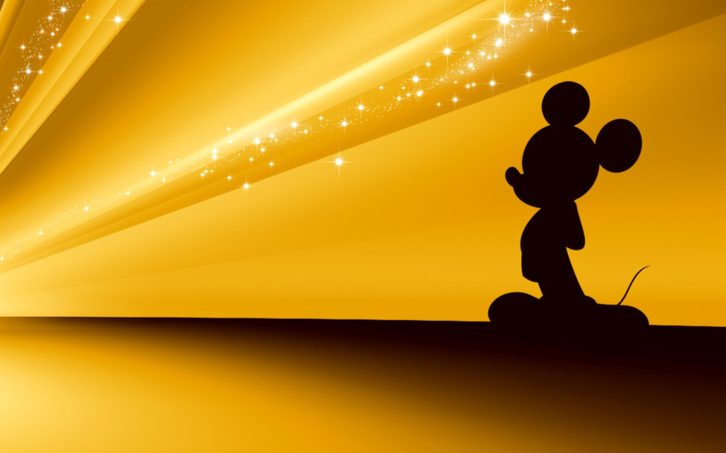 Обои Mickey Mouse Disney Gold Wallpaper 1440x900
