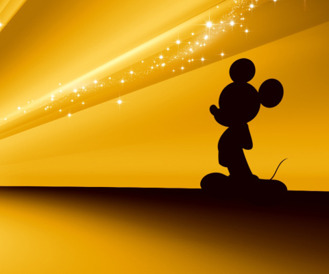 Mickey Mouse Disney Gold Wallpaper screenshot #1 480x400