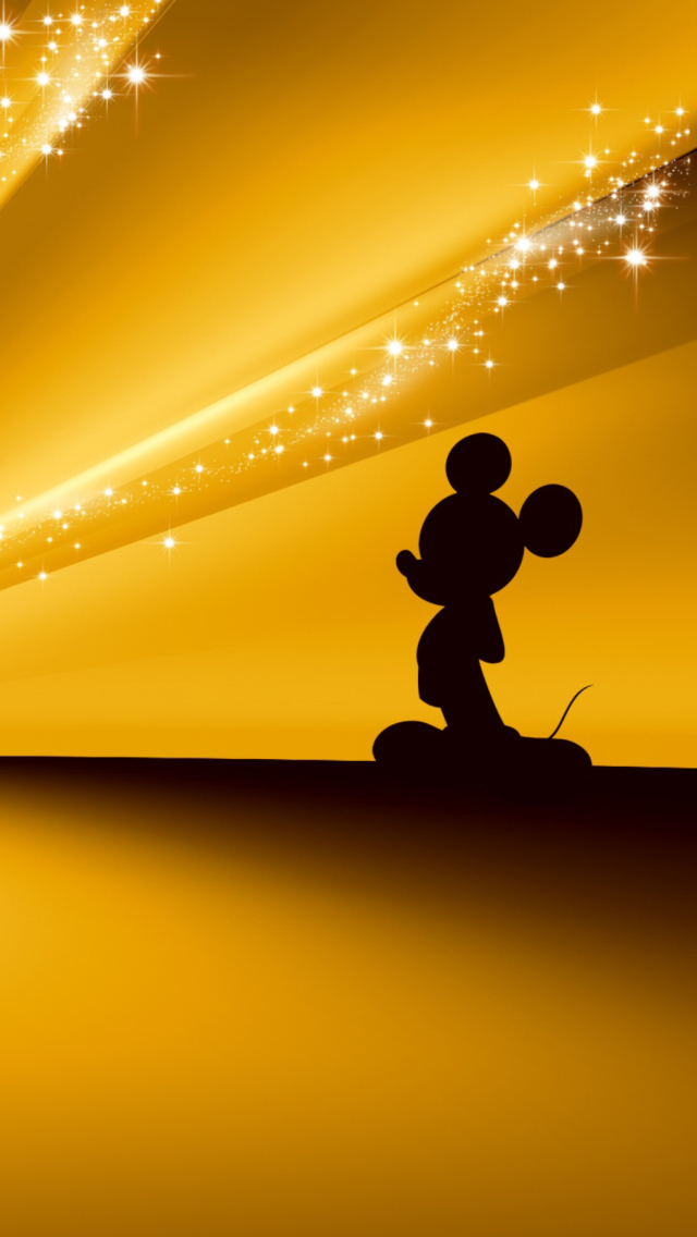Sfondi Mickey Mouse Disney Gold Wallpaper 640x1136
