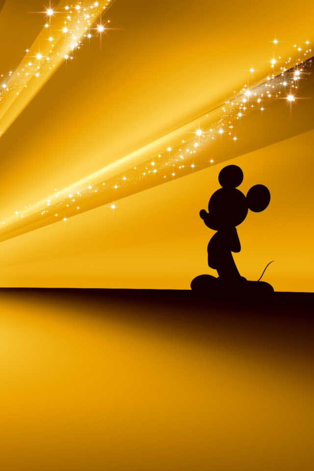 Das Mickey Mouse Disney Gold Wallpaper Wallpaper 640x960