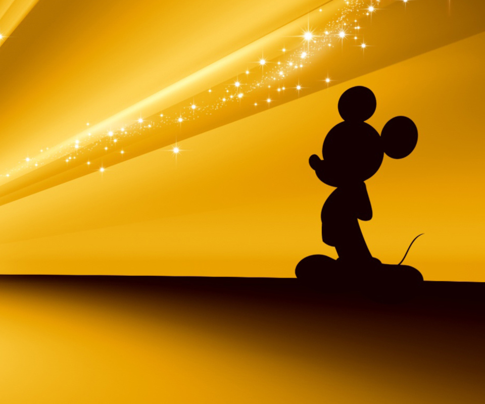 Обои Mickey Mouse Disney Gold Wallpaper 960x800