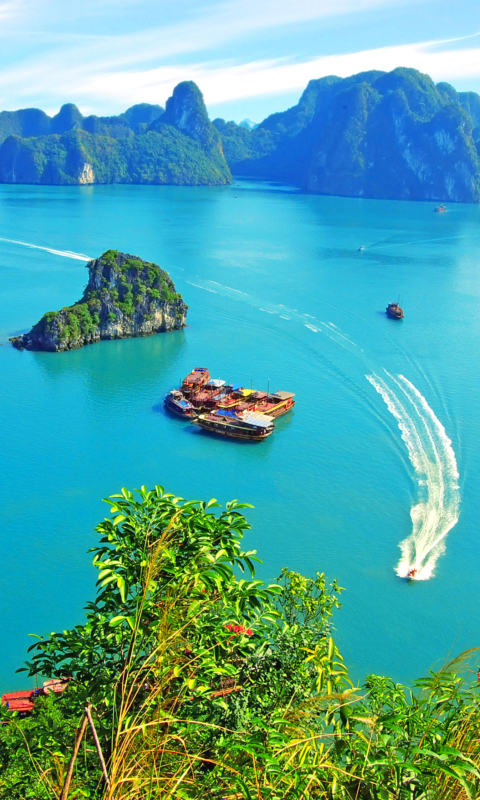 Sfondi Vietnam, Halong Bay 480x800