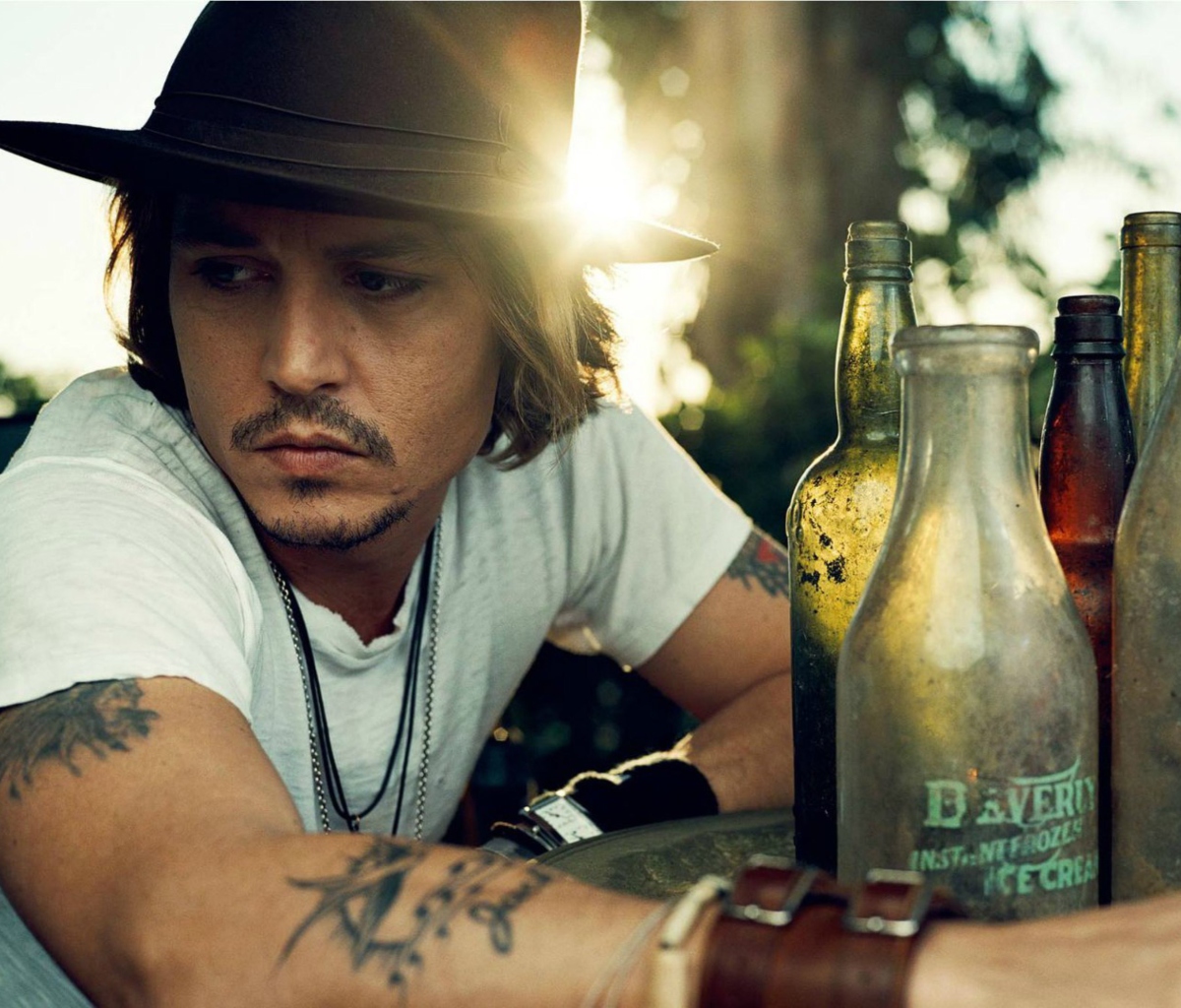 Fondo de pantalla Johnny Depp Sunset Portrait 1200x1024
