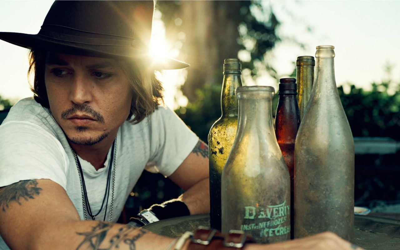 Johnny Depp Sunset Portrait wallpaper 1280x800