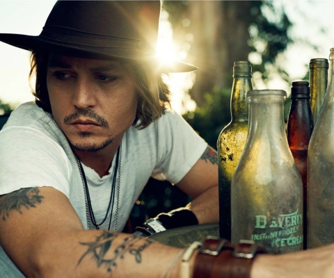 Johnny Depp Sunset Portrait wallpaper 480x400