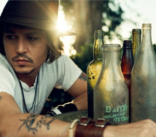 Johnny Depp Sunset Portrait - Obrázkek zdarma pro iPad Air