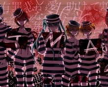Fondo de pantalla Hatsune Miku, Kagamine Len, Kagamine Rin, Kaito, Megurine Luka, Meiko 220x176