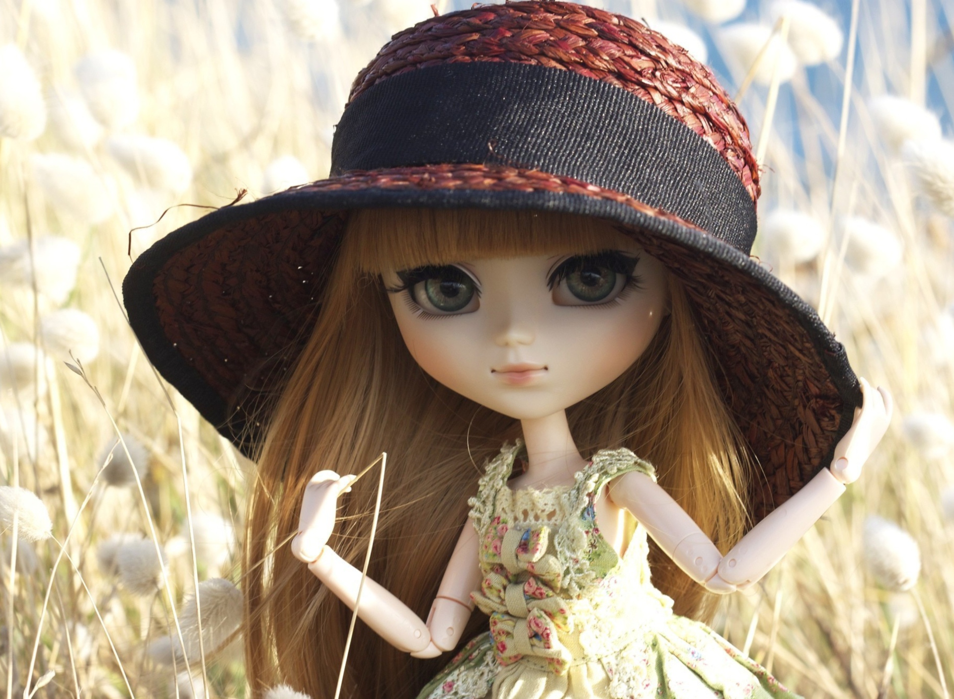 Обои Pretty Doll In Hat 1920x1408