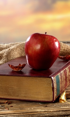 Apple And Book wallpaper 240x400
