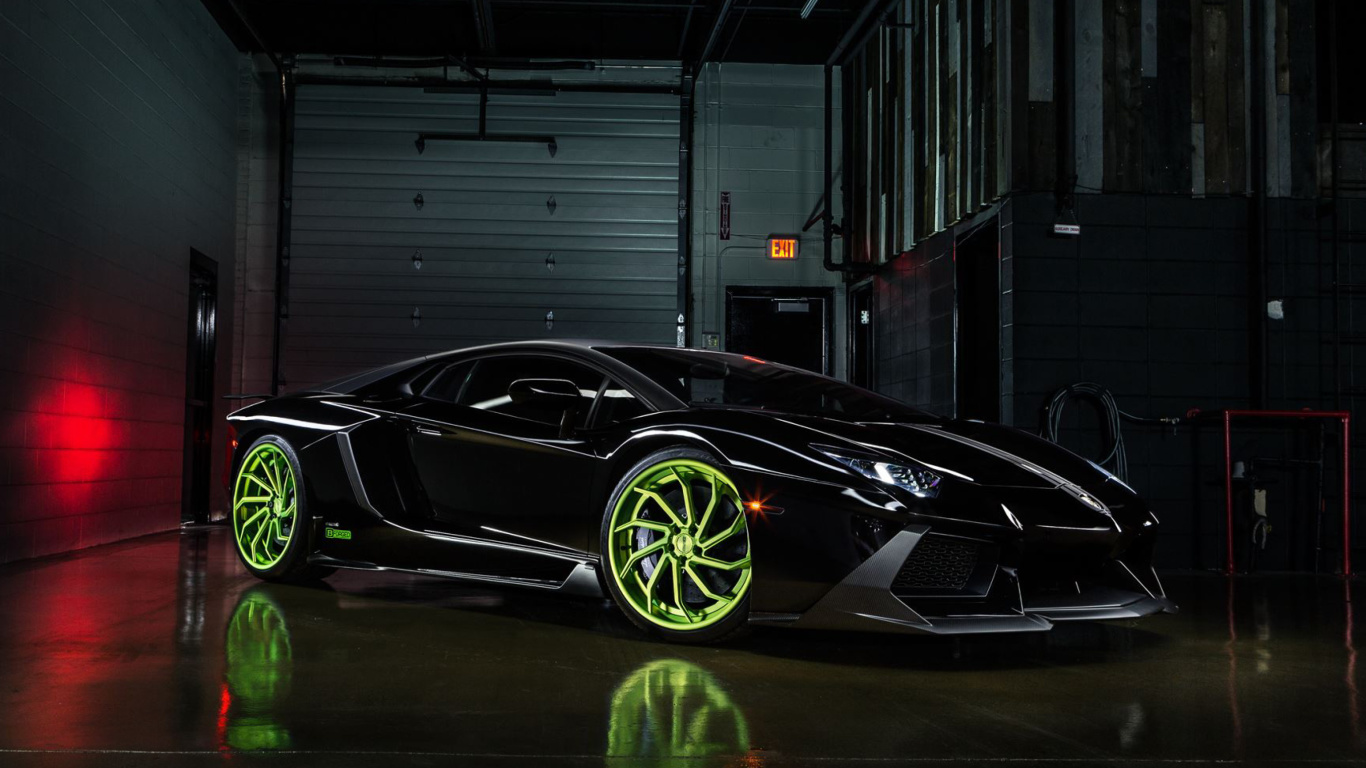 Das Lamborghini Aventador Wallpaper 1366x768