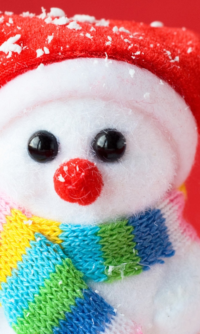 Обои Cute Christmas Snowman 768x1280