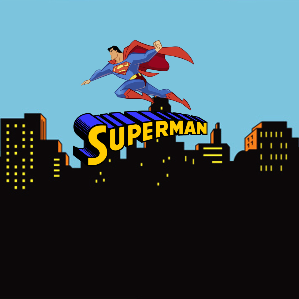 Superman Cartoon wallpaper 1024x1024