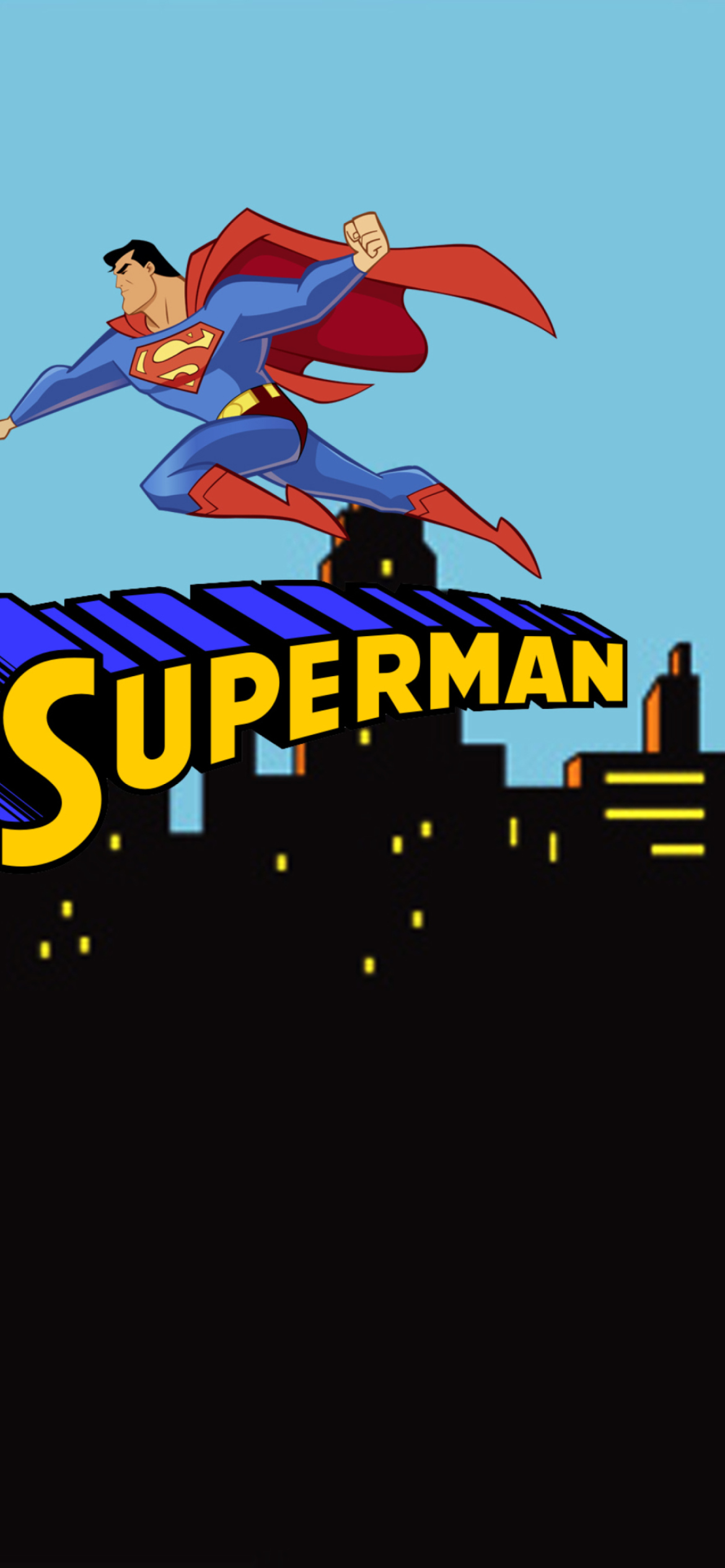 Superman Cartoon wallpaper 1170x2532