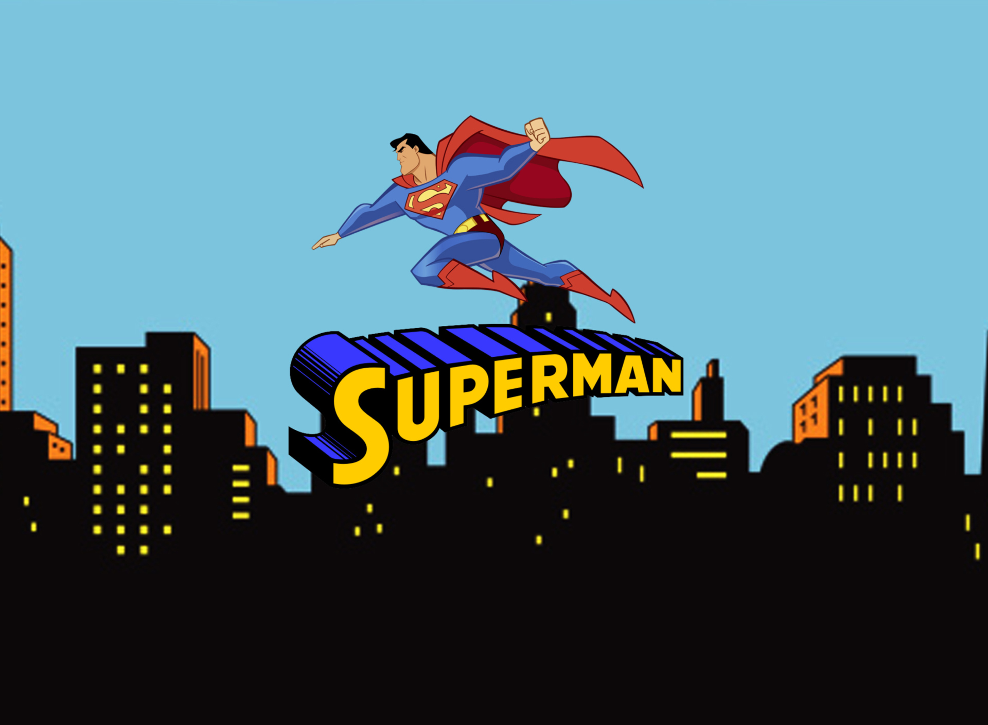 Superman Cartoon wallpaper 1920x1408