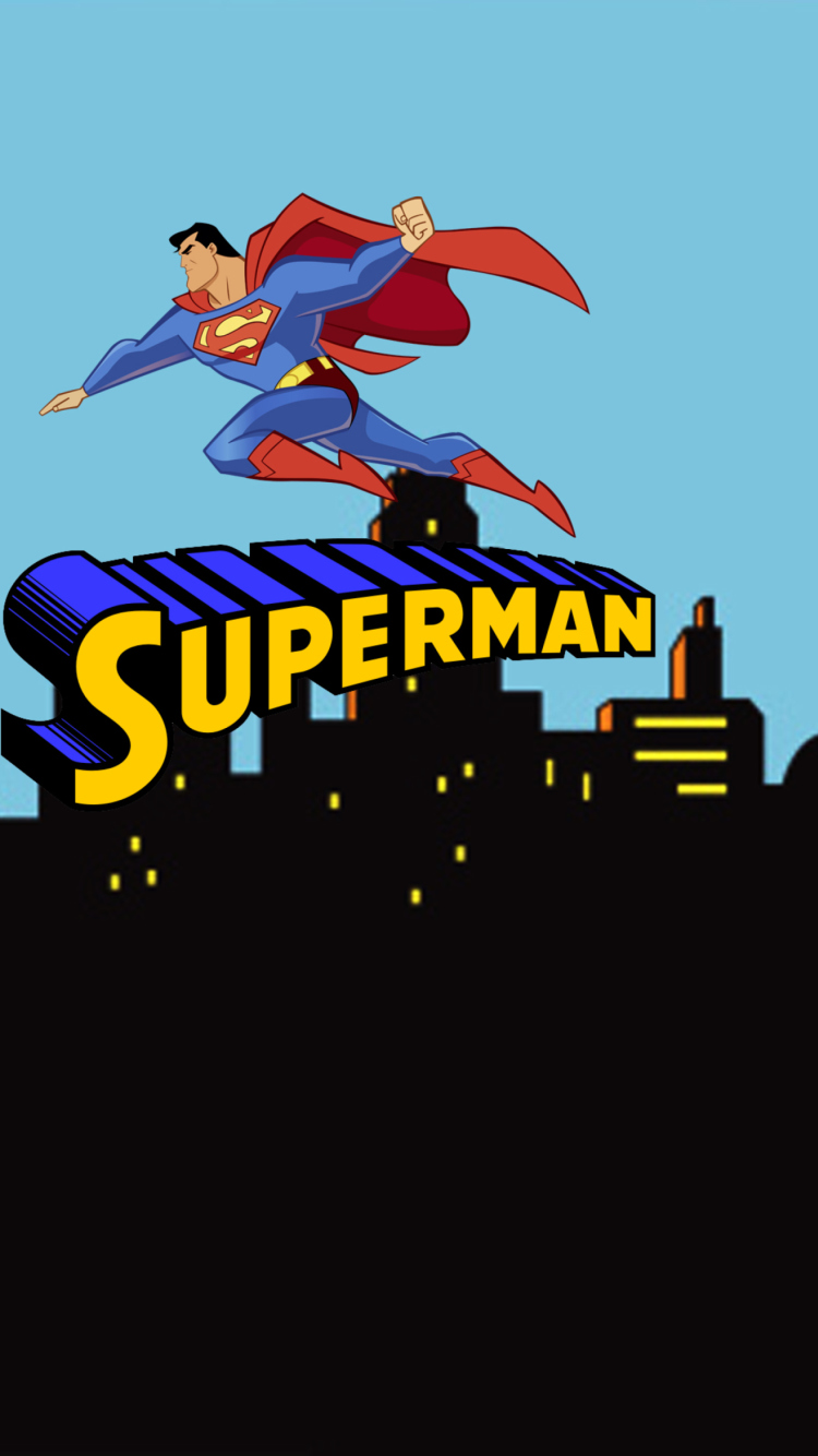 Superman Cartoon wallpaper 750x1334