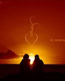 Das Sunset And Couples Wallpaper 128x160