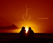 Sunset And Couples wallpaper 176x144