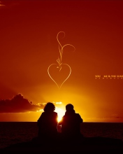 Das Sunset And Couples Wallpaper 176x220