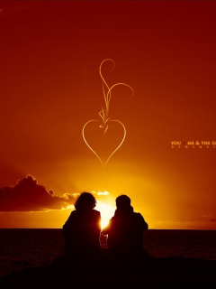 Das Sunset And Couples Wallpaper 240x320