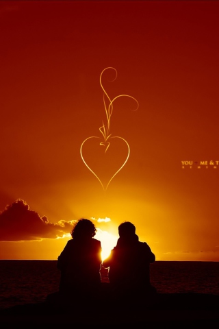 Sunset And Couples wallpaper 320x480