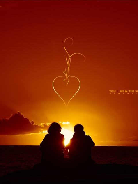 Sunset And Couples wallpaper 480x640